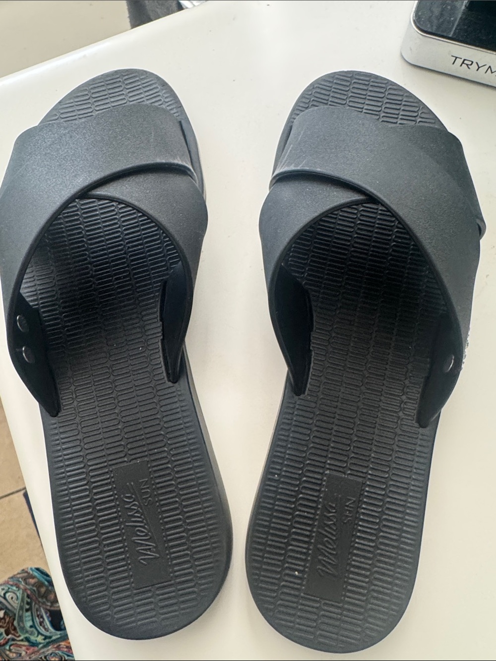 Melissa’s Black Slide Sandals